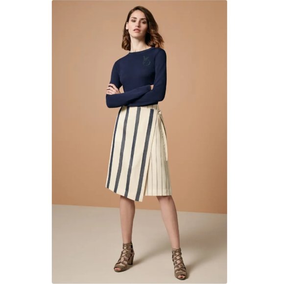 Jason Wu Dresses & Skirts - Grey Jason Wu stripe twill wrap skirt